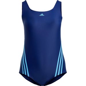 adidas Sportswear 3-Stripes Swim Suit (Plus Size) - Dames - Blauw- 2X