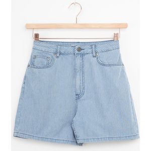 Sissy-Boy - Lichtblauw gestreepte high waist denim shorts