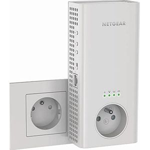 Krachtige WiFi Mesh Repeater AC1900 - Tot 150 m² Dekking, Met Geïntegreerd Stopcontact en Ethernetpoort - Compatibel Met Alle Boxen