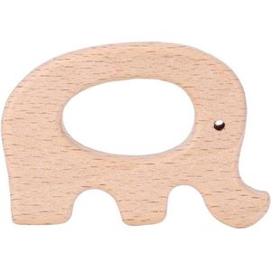 - Stks Bijtring Hout Natuurlijke Beukenhout Leuke Dierlijke Vorm voor Zuigelingen Tandjes BPA-vrij (Olifant)