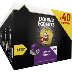 Douwe Egberts Lungo Intens Koffiecups - Intensiteit 8/12 - 5 x 40 capsules