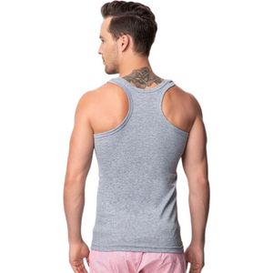 2 Pack heren halterhemd - 100% katoen - Grijs - Maat L