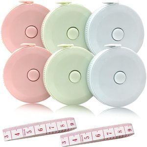 BOTC 6-pack intrekbare Meetlinten + 2 stuks zachte Meetlinten - voor lichaamsmetingen (60 inch) - Dubbele schaal vinyl liniaal
