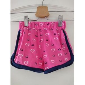 Meisjes korte broek hart roze 92