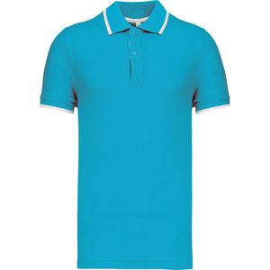 Kariban Polo korte mouwen K245 - Light Turquoise / White / Navy - M