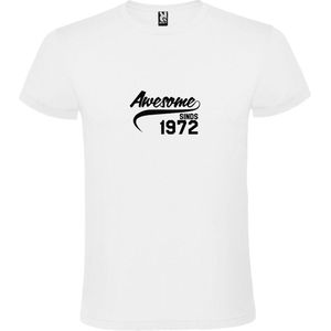 Wit T-Shirt met “Awesome sinds 1972 “ Afbeelding Zwart Size XL