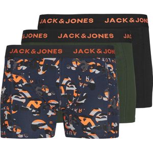 Jack and Jones Junior Boxershorts Trunks Jongens JACNEON Donkerblauw/Groen/Zwart - Maat 116