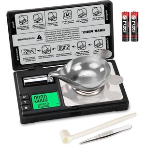 QPFO® Digitale Precisieweegschaal 50 g x 0.001 g - Mini Zakweegschaal met Kalibratiegewicht - Geschikt voor Sieraden Medicijnen en Edelstenen