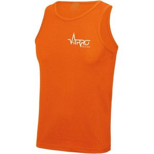 FitProWear Sporthemd Heartbeat Oranje Heren Maat L - Hemden - Sportkleding - Trainingskleding - Polyester - Mouwloos - Shirt