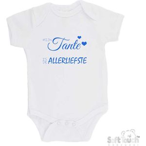 100% katoenen Romper ""Mijn tante is de allerliefste"" Jongens Katoen Wit/blauw Maat 68/74