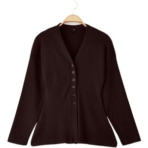 Trendyol Speciale Collectie Bruin V-Hals Mercerized Look Premium Garen Breiwerk Cardigan Twoaw26Hi00079