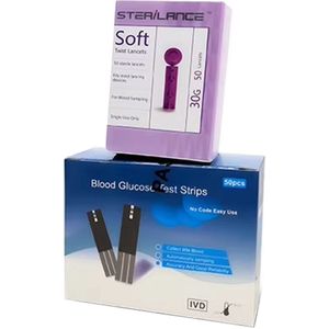 OPTIMERA® Glucosemeter Navulset (zonder apparaat) - Set van 50 Teststrips & 50 Lancetten