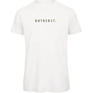 Kerst t-shirt wit M - Kutkerst - olijfgroen - soBAD. | Kerst t-shirt soBAD. | kerst shirts volwassenen | kerst t-shirt volwassenen | Kerst outfit | Foute kerst shirts