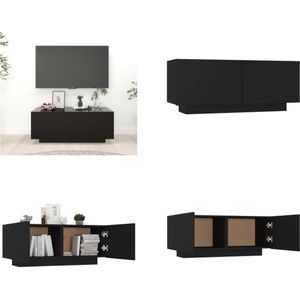 vidaXL Tv-meubel 100x35x40 cm spaanplaat zwart - Tv-kast - Tv-kasten - Tv-standaard - Tv-standaarden
