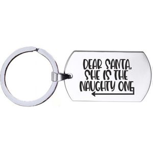 Sleutelhanger RVS - She Is The Naughty One