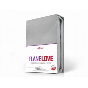 Flanel hoeslaken met elastiek 220x200 grijs