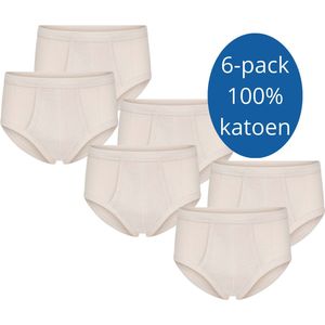 Beeren Herenslip James met gulp katoen 6-pack beige maat XL
