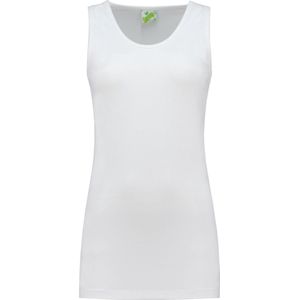 Lemon & Soda Sport singlet voor dames - wit - mouwloos shirtje - katoen/elastaan - ademend XXL