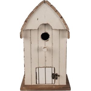 Vogelhuis 21x14x38 cm Beige Bruin Hout Vogelhuisje Hangend