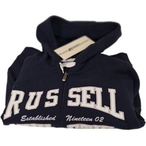 RUSSELL ATHLETIC KIDS / HOODY/ LONG ZIPPER / NAVY/ WHITE APLIC-128