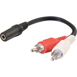 MMOBIEL Tulp Adapter Kabel - Stereo - 2RCA Male - Tulp - RCA - 3,5 mm Mini Jack Female - 0.4 meter