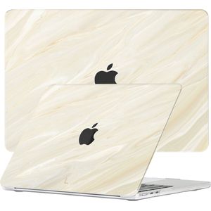 Lunso Geschikt voor MacBook Air 13 inch M2/M3 (2022-2024) cover hoes - case - Creamy Vibes