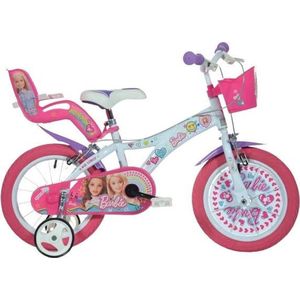 Dino Barbie - Kinderfiets 14 Inch - van 3-5 Jaar - met Zijwieltjes - Meisjesfiets Wit