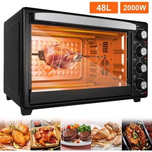 Mygroot - Elektrische oven - 2000 W - Ontbijt Machine - Koekjes - Cake - Broodbakmachine - Elektrische Oven - 220-240 V - Warmte Thermostaat - 48 liter - Elektrische Tafel Oven