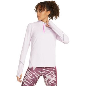 Puma Run 5K Knit Half-Zip Shirt Dames - sportshirts - wit/oranje - Vrouwen
