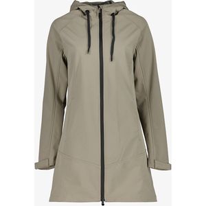 Kjelvik dames softshell parka kaki - Beige - Met capuchon - Ritssluiting - Maat S