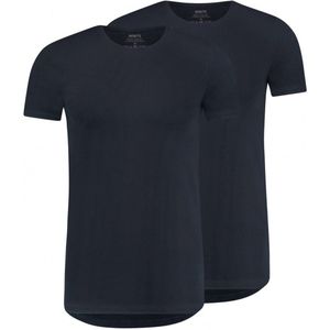 Heren T-shirt ronde hals Slim fit 2-Pack Navy | Maat M | MWTS