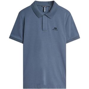 Antony Morato Poloshirt Jersey Polo Shirt With Rubberized Logo Mmks02563 Fa100258 7139 Marine Mannen Maat - L