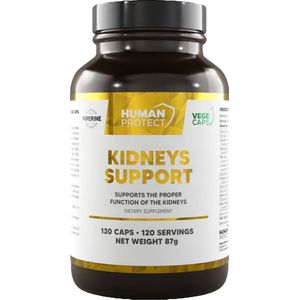 Human Protect - Kidneys Support - 120 caps - 120 doseringen - Kidney support - Detox - Chanca Piedra - Cranberry - Goji bes - Horsetail extract - Mariadistel - Milk thistle - Buchu - Uva Ursi