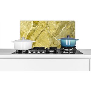 Spatscherm keuken 60x30 cm - Kookplaat achterwand Kristallen - Geel - Wit - Graniet print - Muurbeschermer - Spatwand fornuis - Hoogwaardig aluminium