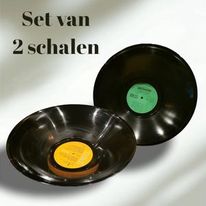Lp Schaal - Schalen - Keuken - Cadeau - Set van 2 - Vinyl Schalen - LP Plaat - Vinyl Plaat - Retro - Decoratie - Uniek