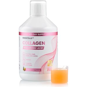 Swedish Nutra Essentials Collageen Hyaluronzuur – Huid, Haar & Nagels – Vloeibaar Supplement – Tropische Fruitsmaak – 500 ml