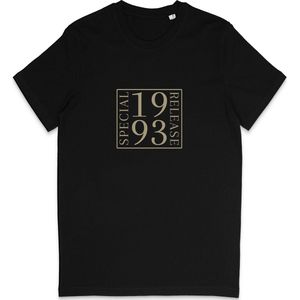 T Shirt Geboortejaar 1993 Heren Dames - Grafische Print Opdruk - Zwart - Maat 3XL