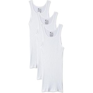 Zwart/Wit Katoenen Tanktop Heren - 6-Pack Ondershirts