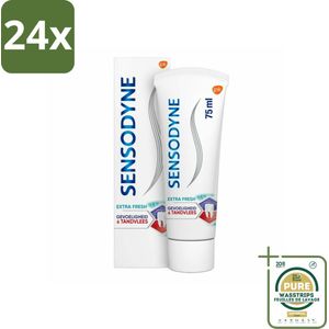 Sensodyne - Tandpasta - Gevoeligheid & Tandvlees - Extra Fresh - 75 ml - Voordeelverpakking - 24 stuks - Tandplak - Gevoelige tanden