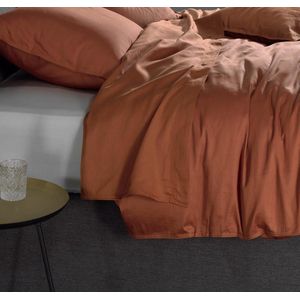ZO! Home Satinado katoen/satijn laken oranje - 160x290 - luxe uitstraling - hoge draaddichtheid