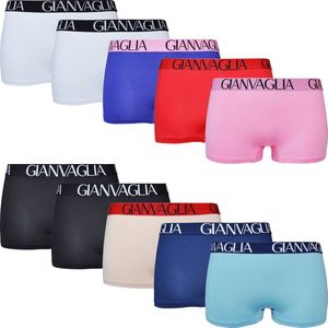 Gianvaglia Dames Onderbroek Katoen - Boxershort 10-pack - Korte Pijp - Maat XXL