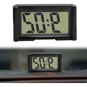 Provento - Elektronische Mini Autoklok met LCD Display voor Auto en Bureau in Zwart design en handig formaat