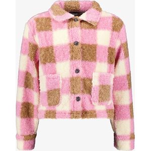 TwoDay geruite meisjes teddy shacket - Roze - Maat 134/140