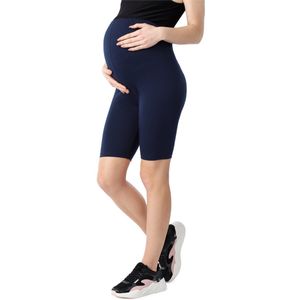 Be Mammy BE-BE20-285-LE Dames Zwangerschapsleggings - Kort - Katoen - Elasthan - Yogabroek - Marineblauw - S