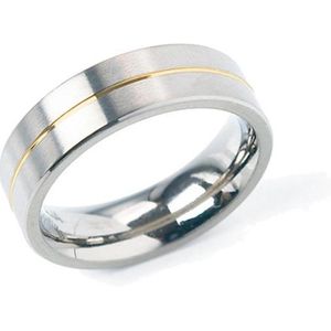 Boccia Titanium - 0101.2148 - Ring - Gematteerd met Goudkleurig Accent - 6 mm Breed