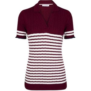 Felix Hardy Tricot Polo Shirt Korte Mouwen Dames Bordeaux - L