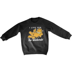 Garfield Sweater/trui kids -Kids tm 8 jaar- Live For The Weekend Zwart