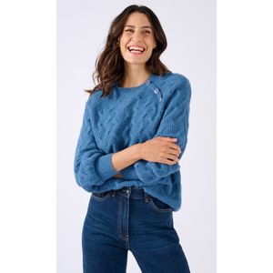 Damart - Trui kabelgebreid Thermolactyl - Dames - Blauw - XS
