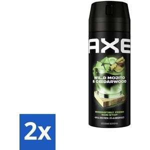 Axe Deodorant Bodyspray Green Mojito + Cedarwood 150 ml - Voordeelverpakking - 2 stuks