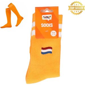 Koningsdag Sokken - Oranje - 33 t/m 38 - Heren & Dames - Kingsday - 1 paar - Kledingsaccesores - koningsdag kleding - koningsdag accessoires